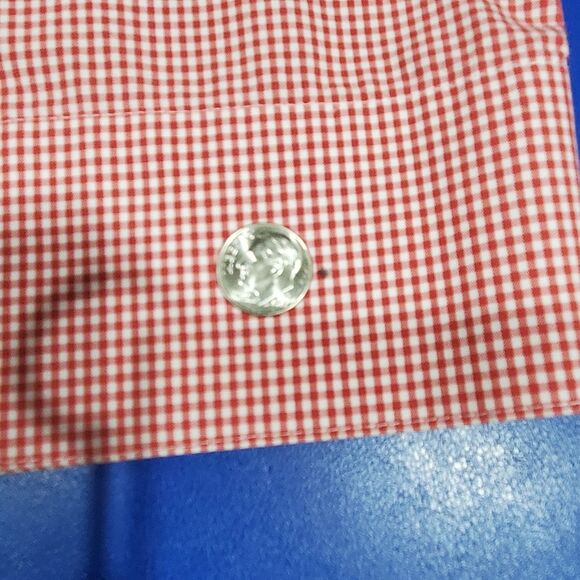 Liz Claiborne Liz Sport Button Up Shirt Top Red Check No-Iron 100% Cotton Size M - Picture 9 of 15